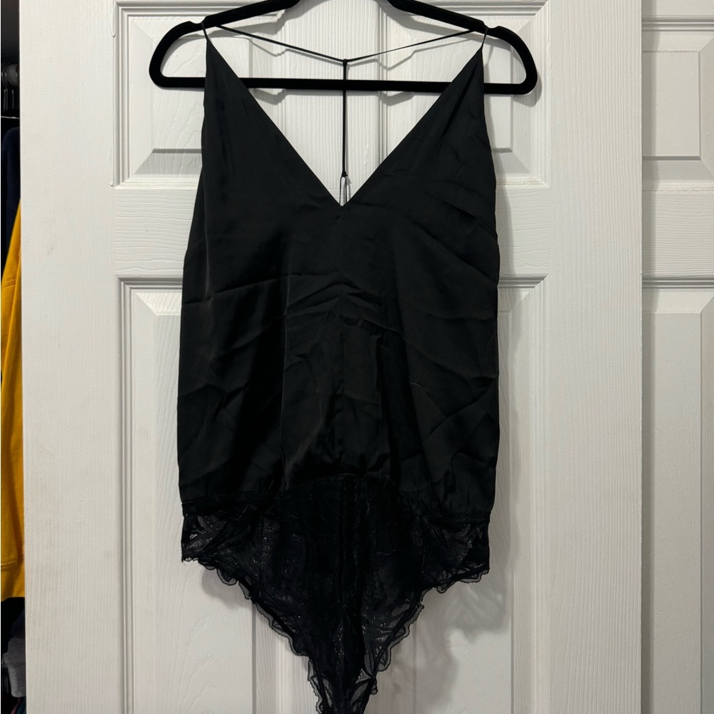 Express Black Satin Body Suit